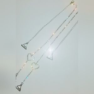 Heart rhinestone bra straps
